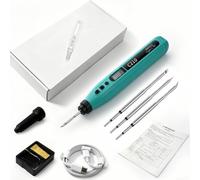 Wireless Digital Soldering Iron Set With Intelligent Temperature Control From 180c To 480c And Long Lasting 3200mah For Battery For Outdoor Diy Repairs Green(high-end package)