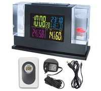 Wireless Digital Table Clock, 3D Crystal with Outdoor Sensor Weather Forecast Radio Weather Station Thermometer Remote Sensor Snooze Alarm Clock/6079