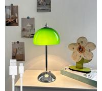Wireless Dimmable LED Table Lamp, Rechargeable Cordless Touch Control Mushroom Shape Night Light for Dining Table and Home Decor, Portable Battery Operated
