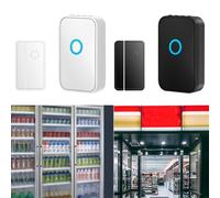 Wireless Door and For Sensor Doorbell Set with 45 Melodies, 6 Welcome Voices and For Urgent Alarm, Long Range Magnetic Security for Home,(WHITE)