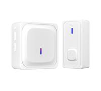 Wireless Door Bell for Home with 1 Receiver,Mini Doorbell Chime for Garage,Waterpoof Wall Mounted Doorbells Button for Apartment, Bedroom,Classroom, Kids Room(White)