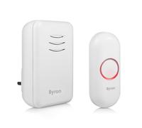 Wireless Door Bell Plug In Chime Set White UK 3 Pin Byron 150m Range - DBY-22312