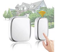 Wireless Door Bell Plug-in Electric Cordless 300M Range Doorbell, 36 Tunes 4 Volumes Indoor Loud Touch Button IP44 Waterproof Door Chime Bell Kit for Elderly Emergency[1 Transmitter + 1 Receiver]