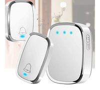 Wireless Doorbell, 1000ft Long Range Door Bells Chime, Waterproof Wall Plug-in Electric Cordless Doorbell, 1 Push Button and 2 Receivers with LED Flash, 36 Melodies, 4 Volume Levels