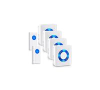 Wireless Doorbell 4 Receivers Door Chime Kit 400M1300ft Long Range 2 Push Buttons with IP55 Waterproof58 Melodies5 Volume LevelsFlash Light White