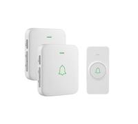 AVANTEK Wireless Doorbell, 1000 Feet/300 M Long Range Door Bells with 2 Receivers, Mini IP55 Waterproof, LED Flash, 5 Levels Volume, 52 Melodies, LED Flash, CW-12