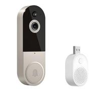 Wireless Doorbell Camera, 1080p Smart Wifi Doorbell Camera with Real-Time AI Detection, Two-Way Audio, Night Vision, 5000 mAh Battery, Easy Install, for Home Security and Visitor Monitoring