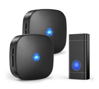 Wireless Doorbell Chime - Waterproof Door Bell Kits with 58 Chimes 5 Volume Levels Mute & LED Flash Plug-in Receiver - Door Bell Ringer Wireless doorbells for Home