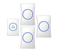 Wireless Doorbell, IP44 Waterproof Cordless Entry Bell with 3 Receivers 300M Range, 38 Chimes, 4 Level Volume for Home, Hotel, Factory (White)