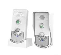 Wireless Doorbell Penetration for Intercom Having 1000m Long Range for Audio Built-in Hydrophobic Outdoor Unit Home 2000mah Battery Strong Signal for Two-Way (White)