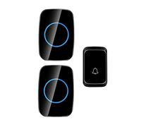 Wireless Doorbell, Portable Music Door Chime Kit with Memory Function,1 Push Button and 2 Receivers,300M Range,Led Indicator,58 Ringtones,4 Volume Levels,Gold,Gold,Gold