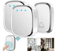 Wireless Doorbell, Wall Plug-in Wireless Door Chime 1000ft/300m Long Range Door Bell with 36 Chimes Ringstones & 4-Level Volume, Mini IP44 Waterproof with 2 Plug-in Receivers & 1 Push Button