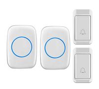 Wireless Doorbell Waterproof, 120M Ultra Long Range Doorbell Plug in Wireless 2 Transmitters 2 Receivers/38 Music Melody/Smart Flashing Lights,Black,White