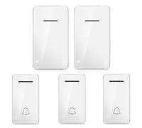 Wireless Doorbell Waterproof, 3 Transmitters 2 Receivers Self-Powered Doorbell, 200M Transmission Distance / 48 Music Melody/LED Flashing Light Reminder (White)