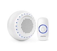 Wireless Doorbell,Waterproof Door Bell Kit Plug-in LED Receiver 300M Range Door Entry Bell Cordless Loud Operating with 5 Level Volume,32 Chimes,Battery Included, White