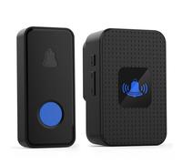 Wireless Doorbell, Waterproof Plug-in Door Chime Kit - 1000ft Range, 55 Ringtones, 5 Levels of Volume, LED Indicator, for Home Apartment, Black