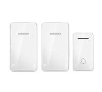 Wireless Doorbell Waterproof, Self-Powered Doorbell 48 Music Melodies / 2 Transmitters 1 Receiver/LED Flashing Light Reminder / 200M Super Long Range (White)