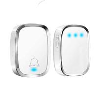 Wireless Doorbell, Waterproof Twin Wall Plug-in Cordless Door Chime Kit with 300m/10000ft Range, 36 Chimes, 4-Level Volume & Blue Light, Best for Plug in Door Entry Bell