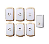 Wireless Doorbell Waterproof, Wireless Remote Control Self-Powered Doorbell 36 Polyphonic Music/Smart Flash Reminders, 200M Range, Suitable for Office/Home (Gold)