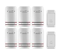 Wireless Doorbell Waterproof, with LED Flashing Light Reminder 38 Music Self-Powered Doorbell, 2 Transmitters 6 Receivers/120M Transmission Distance/No Battery Required