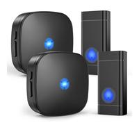 Wireless Doorbell with 2 Receivers Easy Installation, Adjustable Volume, 58 Chimes