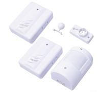 Wireless Doorbell with Infrared Motion Sensor and Alarm, 150m Long Range Detection for Home, Apartment, Office, Driveway and Garden Security, 2 Receivers Included