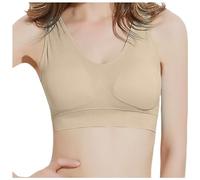 Wireless Double Layer Sports Bra Thin Plus Size Sports Bra Adjustable Sleep Bra Women, Comfortable Support for Yoga Fitness and Night Wear, Seamless Design