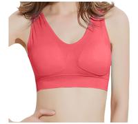 Wireless Double Layer Sports Bra Thin Plus Size Sports Bra Adjustable Sleep Bra Women, Comfortable Support for Yoga Fitness and Night Wear, Seamless Design