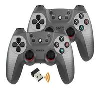 Wireless Doubles Game Controller for Li&nu&x/Android Phone for Game Box Game Stick PC Sm&ar&t TV Box 2.4G Gamepad Joystick(Grey)