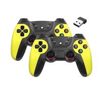 Wireless Doubles Game Controller for Li&nu&x/Android Phone for Game Box Game Stick PC Sm&ar&t TV Box 2.4G Gamepad Joystick(Yellow)