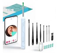 Wireless Ear Wax Removal Kit with HD Endoscope Camera & LED Lights, 6MP Visual Ear Cleaner Tool, WiFi Rechargeable Otoscope for iPhone Android Smartphone, Safe for Adults Kids (White)