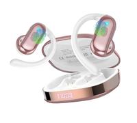 Wireless Earbud Bluetooth 5.4 Open Ear Headphones with Ear Hooks, 42H HiFi Stereo Open Ear Headphones with Clear Calls, IPX7 Waterproof Lightweight Sport Earphones for Sport/Running/Gym/Rose Gold