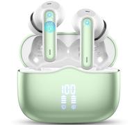 Wireless Earbuds, 2025 Bluetooth 5.3 Headphones in Ear buds HiFi Stereo, 40H Bluetooth Earphones with 4 ENC Noise Cancelling Mic, IP7 Waterproof Wireless Headphones LED Display UltraLight, Grass Green