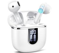 Wireless Earbuds, 2025 Bluetooth 5.4 Earphones In Ear 3D Stereo, Bluetooth Headphones with 4 ENC Noise Cancelling Mic, 40H Deep Bass IP7 Waterproof Headset Comfortable Earbuds for Work, Sport White