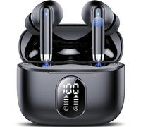 Wireless Earbuds, 2025 New Bluetooth 5.4 Headphones HiFi Stereo with 4 ENC Mic, 40H Mini Ear Buds In-Ear Noise Cancelling Earbuds with LED Screen, Ultra Light Bluetooth Earphones Black for Android iOS