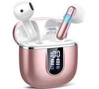Wireless Earbuds, 2026 Bluetooth 5.4 Earphones In Ear 3D Stereo, Bluetooth Headphones with 4 ENC Noise Cancelling Mic, 40H Deep Bass IP7 Waterproof Headset Comfortable Earbuds for Work,Sport Rose Gold