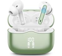 Wireless Earbuds, 2026 Bluetooth 5.4 Headphones in Ear with 4 ENC Noise Cancelling Mic, Wireless Earphones with HiFi Stereo, 40H Playtime, LED Display, Bluetooth Earbuds IP7 Waterproof, USB-C, Green