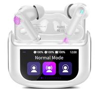 Wireless Earbuds, 48H Smart Touch Screen Ear Buds Wireless Bluetooth 5.4 Headphones In Ear, ANC/ENC Noise Cancelling Mic Bluetooth Earbuds, 5 EQ Modes, HiFi Stereo, IPX7 Waterproof Earphones White