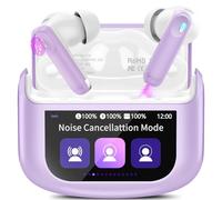 Wireless Earbuds, 48H Smart Touch Screen Ear Buds Wireless Bluetooth 5.4 Headphones In Ear, ANC/ENC Noise Cancelling Mic Bluetooth Earbuds, 5 EQ Modes, HiFi Stereo, IPX7 Waterproof Earphones Purple