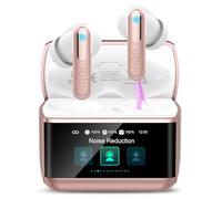 Wireless Earbuds,5 EQ Modes/IP7 Waterproof Bluetooth Earphones, Bluetooth 5.4 Headphones In Ear with Multifunctional Touchscreen, HiFi Stereo Bluetooth Earbuds with ANC/ENC Noise Cancelling, Rose Gold