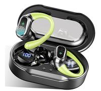 Wireless Earbuds, 50H Ear Buds Bluetooth 5.4 Earphones Sport with ENC Noise Cancelling, Wireless Headphones with Earhooks HiFi Stereo Deep Bass, IP7 Waterproof Bluetooth Headphones for Running Green