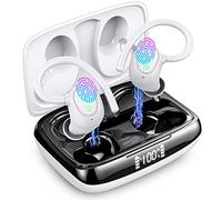 Wireless Earbuds, Bluetooth 5.3 Headphones Running Wireless Headphones In-Ear with ENC Mic, 48H Deep Bass Bluetooth Earphones Noise Cancelling IP7 Waterproof Sport Earhooks Earbuds, USB-C/LED Display
