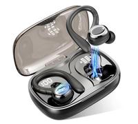 Wireless Earbuds, Bluetooth 5.3 Headphones Sports with ENC Mic, 48H Stereo Noise Cancelling Ear Buds, Wireless Headphones with Earhooks, LED Display, IP7 Waterproof Bluetooth Earphones for Running Gym