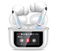 Wireless Earbuds, Bluetooth 5.4 Ear Buds with Multifunctional Touch Screen, ANC/ENC Noise Cancelling Earbuds with 40H Playtime HiFi Stereo, IPX7 Waterproof Wireless Earphones for iOS Android (White)