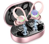 Wireless Earbuds, Bluetooth 5.4 Headphones, 50H+ Playtime Stereo Noise Canceling Headphones with 4 ENC Mic, Sport Ear buds with Earhooks, IPX7 Waterproof Wireless Earphones for Sport/Running/Gym
