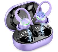 Wireless Earbuds, Bluetooth 5.4 Headphones, 50H+ Playtime Stereo Noise Canceling Headphones with 4 ENC Mic, Sport Ear buds with Earhooks, IPX7 Waterproof Wireless Earphones for Sport/Running/Gym