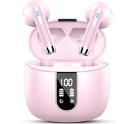 Wireless Earbuds, Bluetooth 5.4 Headphones in Ear 2025 Wireless Earphones with 4 ENC Mic, Mini Ear buds with HiFi Stereo Deep Bass, 56H Playtime Dual LED Display, Bluetooth Earbud IP7 Waterproof USB-C
