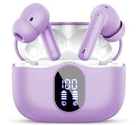 Wireless Earbuds, Bluetooth 5.4 Headphones In Ear with 4 ENC Mic, Ear Buds Noise Cancelling 3D Bass Stereo, Bluetooth Earbuds 36H Playtime, NEW Earphones IP7 Waterproof, Customization via App, Violet