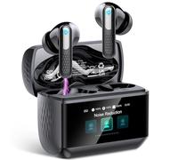 Wireless Earbuds, Bluetooth 5.4 Headphones In Ear with ANC/ENC Noise Cancelling, HiFi Stereo Bluetooth Ear buds with Multifunctional Touchscreen, 5 EQ Modes/IP7 Waterproof Bluetooth Earphones, Black
