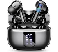 Wireless Earbuds, Bluetooth 5.4 Headphones Wireless in Ear 3D Bass Stereo Sound, 46H Ear Buds with 4 ENC Noise Cancelling Mic, IP7 Waterproof Bluetooth Earphones With LED Display for iOS Android.Black